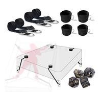 Set di 2 cinghie di sostegno per mani e piedi per yoga, materiale in nylon nero, accessori per l'assistenza posturale