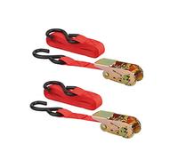 Set di 2 cinghie di tensione, 4,5m, cricchetto, gancio a S, rosso - THIRARD
