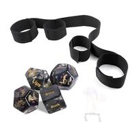 Set di 2 cinghie in nylon nero per yoga, adatte per gli esercizi di yoga