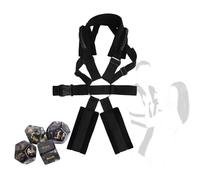 Set di 2 cinghie in nylon nero per yoga per sostenere mani e gambe, ausilio per posizioni yoga con partner