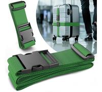 Set di 2 cinghie per valigie - Cinghie per bagagli sicure e vistose - Cinghie per bagagli incl. targhette con nome - Cinghie per valigie - Verde