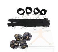 Set di 2 cinturini per mani e piedi in nylon nero, accessori di supporto per la posizione delle mani nello yoga, design pensato per l'esperienza yoga