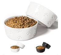 Set di 2 ciotole per cani in ceramica con base antiscivolo, 19,1 cm di larghezza x 7,6 cm di altezza, ciotole in ceramica per cani di taglia grande, capacità 5 tazze, ciotole per cibo e acqua per cani