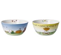 Set Di 2 Ciotole Per Muesli Il Piccolo Yogi D. 15Cm Goebel Porcellana WA