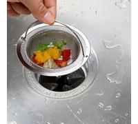 Set di 2 colini per lavello da cucina, colino per lavello in acciaio inox con manico, cestello in rete anti-intasamento a prova di ruggine (11 cm esterno/8 cm di diametro interno: 3 cm di diametro