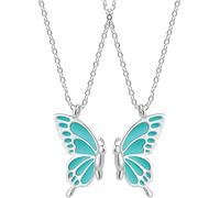 Set di 2 collane con ciondolo a forma di farfalla, per migliore amica, sorella, bella e intelligente