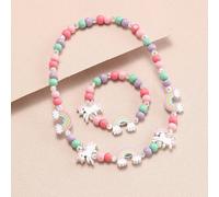 Set Di 2 Collane Con Ciondolo A Forma Di Unicorno E Arcobaleno In Legno Per Bambine Con Braccialetto, Ideale Per La Vita Quotidiana, Feste E Regali Per Bambini Principesse Tagli UnicaLegno
