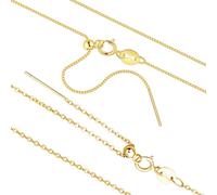 Set di 2 collane in oro regolabili da donna, catene in argento S925 non ossidano, scatola placcata oro 18 K e design a croce, taglia unica, argento, senza pietre preziose, One Size, Argento, Nessuna