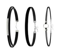 Set di 2 collane in tessuto nero regolabili leggere per occasioni casual o formali, gioielli leggeri a strati, Misura unica, come descritto, come descritto