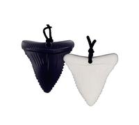 Set di 2 collane per dentizione da masticare, in silicone, con denti di squalo, per l'allattamento al seno, per autismo, ADHD e dentizione