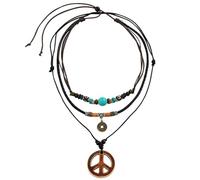Set di 2 Collane Vintage, Collane da Surf, Collane da Surfista per Donne, Collane Boho, Collane Turchesi, Collane di Perline di Legno, Collane in Stile Spiaggia