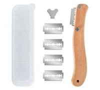 Set di 2 coltelli da panettiera, set con 4 lame da rasoio, taglierino, lama dentata, coltello da panetteria, perfetto per tagliare pane baguette e pasta da forno (20 x 15 x 2,5 cm)