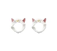 Set di 2 comode fasce per capelli da donna con orecchie da gatto, eleganti e pratiche, accessorio per capelli per tutti i giorni, panno per lavare il viso, cosmetici e cerchietti