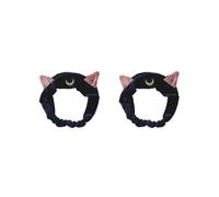 Set di 2 comode fasce per capelli da donna con orecchie da gatto, eleganti e pratiche, accessorio per capelli per tutti i giorni, per lavare il viso, cosmetici, cerchietti per capelli, blu navy