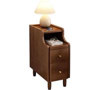 Set di 2 comodini alti e sottili, con cassetti, eleganti tavolini per camera da letto in 2 colori, perfetti per piccoli spazi e decorazioni moderne