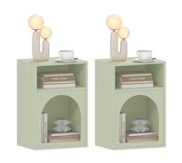 Set di 2 comodini HOMCOM, tavolini da notte con scomparti aperti, design ad arco, comodini per camera da letto