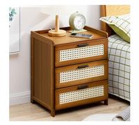 Set di 2 comodini in bambù, comodino stretto con cassetti, tavolino vintage per camera da letto, elegante armadio portaoggetti, comodino salvaspazio