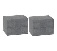 Set di 2 Comodini Sospesi Design Moderno 40x29x30 cm con 2 Cassetti Grigio Cemento