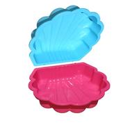 Set di 2 conchiglie per sabbia e acqua, per bambini, rosa e turchese, sabbiera e piscina per bambini, giocattolo robusto per giardino e terrazza, a partire dai 18 mesi in su