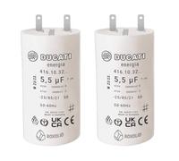 Set di 2 condensatori da 5,5 uF per riparazione tapparelle SOMFY, SIMU. Condensatore cilindrico a 2 capicorda Faston 2,8 speciale sostituzione per motore 20Nm tapparella.