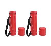 Set di 2 contenitori per aste di saldatura in ABS rosso, 35,5 cm, ermetici, impermeabili, con coperchio a catena e cinghia per mantenere gli elettrodi organizzati