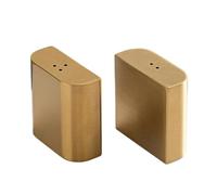 Set di 2 contenitori per condimenti da cucina, in acciaio inox, per sale e pepe, per ristoranti, elegante utensile da cucina dorato