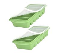 Set di 2 contenitori per ghiaccio a sei cavità grandi, con coperture protettive, ideali per conservare piatti freddi e bevande fredde