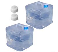 Set di 2 contenitori per l'acqua pieghevoli con beccuccio e manico, secchio pieghevole in LDPE per campeggio, escursionismo (15 L)
