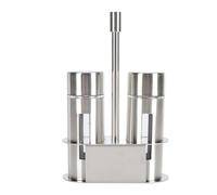 Set di 2 contenitori per sale e pepe, set di bottiglie per macina condimenti Set di contenitori per sale e pepe in acciaio inossidabile con ripiano e tappi, portaspezie per cucina (Small size)
