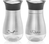 Set di 2 contenitori per spezie in vetro per sale e pepe, in 4 colori: blu, rosa, rosso, in acciaio inox, capacità 130 ml (acciaio inossidabile)