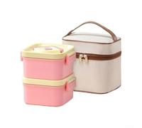 Set di 2 contenitori termici in acciaio inox, 700 ml, con borsa | Il contenitore termico per il pranzo in acciaio inox 304 a prova di perdite mantiene il cibo caldo, per lavoro