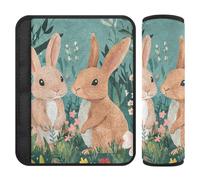 Set di 2 coperture per cintura di sicurezza per auto, con conigli, marroni, foreste marroni, per fermare la cintura di sicurezza nel collo, simpatiche coperture per cinture di sicurezza per camion