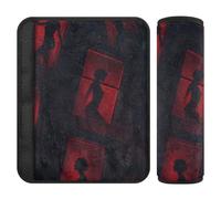 Set di 2 coperture per cintura di sicurezza per auto, morbide, per donne, uomini, bambini, design con silhouette mistica