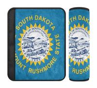 Set di 2 coperture per cinture di sicurezza per auto, morbide, per zaini e spallacci, per adulti e bambini, motivo bandiera del South Dakota