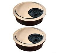 Set di 2 coperture per fori per cavi da scrivania, in lega di zinco, per gestire i cavi della scrivania e mantenere la pulizia dello spazio di lavoro (bronzo rosso, 60 mm)