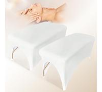 Set di 2 coperture per letto da spa professionali, elasticizzate, per lettino da massaggio, ottimo per extension di ciglia, spa, massaggi, salone di bellezza, cera, tatuaggi (bianco)