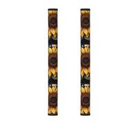 Set di 2 coperture per maniglie del frigorifero, motivo: bandiera americana con girasole, lavabili, per forno a microonde, forno, lavastoviglie, frigorifero