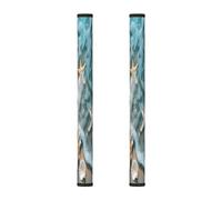 Set di 2 coperture per maniglie del frigorifero, motivo: conchiglie e stelle marine, lavabili, per microonde, forno, lavastoviglie, frigorifero