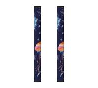 Set di 2 coperture per maniglie del frigorifero, motivo: meduse oceaniche e marine, lavabili, per microonde, forno, lavastoviglie, frigorifero