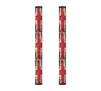 Set di 2 coperture per maniglie delle porte del frigorifero, stile retrò rustico, con bandiera britannica, lavabili per utensili da cucina, per forno a microonde, forno, lavastoviglie, frigorifero