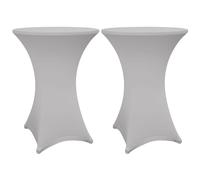 Set Di 2 Coperture Per Tavolo Alto Grigio 70Cm 75Cm Stretch