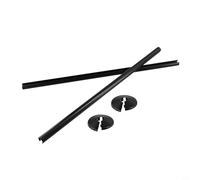 Set di 2 coperture per tubi e collari per tubi da 15 mm e tubi da 500 mm di lunghezza, progettati per l'occultamento dei tubi del radiatore su tubi in rame e plastica (nero)