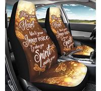 Set di 2 Copri Sedili per Auto Antiscivolo Coprisedile Decorativi per Car Lavabile Coprisedili per Sedili Anteriori Universale Segui Il Tuo Cuore Ascolta La Tua Voce Interiore Libellula