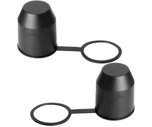 Set di 2 Copri-Sfera per Gancio di Traino, Cappuccio Universale per Sfera di Traino, Cappucci Protettivi Neri Antipolvere e Impermeabili per Camion e Ganci di Trainoa
