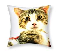 Set di 2 copricuscini 40x40 cm Design Gatto Cestino Rosa