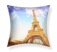 Set di 2 copricuscini 40x40 cm design Torre Eiffel antica