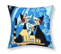 Set di 2 copricuscini 45x45 cm ricamati Art Siamois