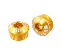 Set di 2 copripedali in alluminio, colore nero, oro, argento, 6,5 mm | Filettatura M14 x P1.0, su misura per assi da 14 mm, protegge da sporco e acqua, facile da montare