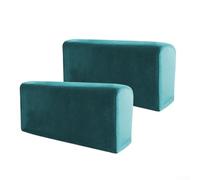 Set di 2 coprisedia elastici per divano, con funzione antiscivolo, per proteggere i mobili (blu pavone)