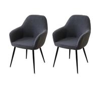 Set di 2 coprisedia elasticizzati con schienale curvo per poltrona girevole per sala da pranzo e ufficio, per poltrone del tempo libero, colore: grigio scuro, elegante decorazione per la casa